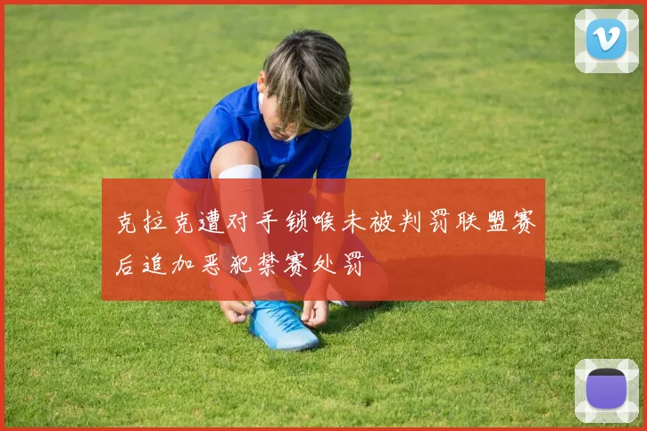 克拉克遭对手锁喉未被判罚联盟赛后追加恶犯禁赛处罚