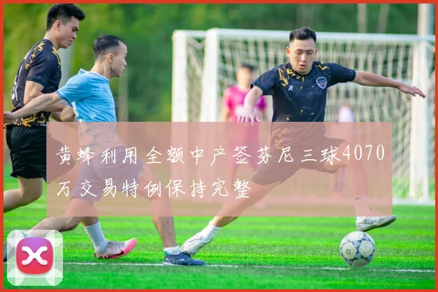 黄蜂利用全额中产签芬尼三球4070万交易特例保持完整
